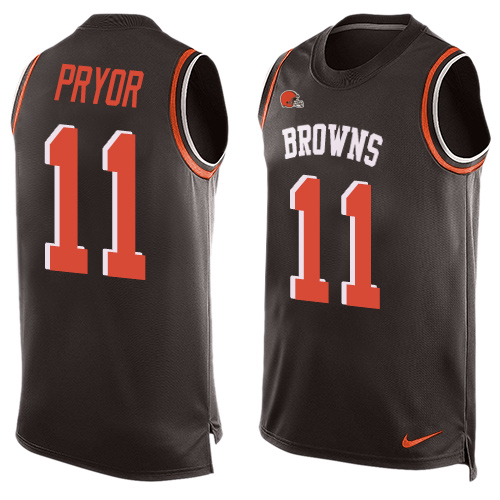 Men's Limited Terrelle Pryor Nike Jersey Brown - #11 Player Name & Number Tank Top NFL Cleveland Browns